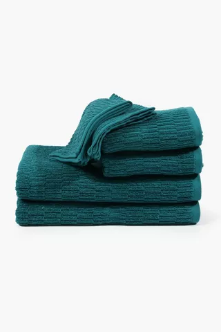 6 Pack Cotton Staggered Geometric Towel Set
