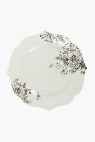 Embossed Bone Decal Dinner Plate