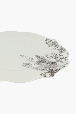Embossed Bone Decal Dinner Plate
