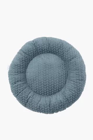 Round Textured Pet Bed Medium, 65cm