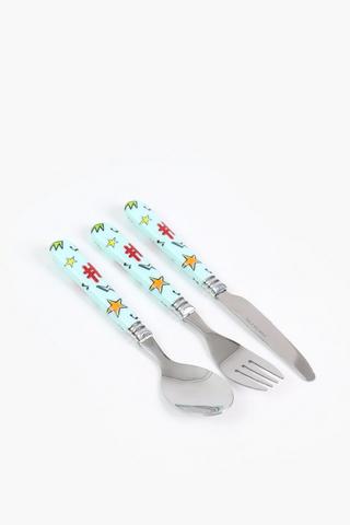 3 Piece Rock Star Melamine Cutlery Set