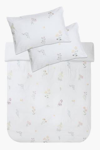 Embroidered Honey Floral Duvet Cover Set