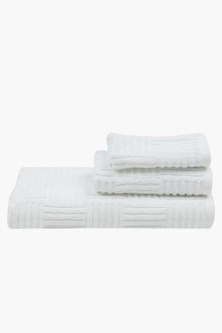 3 Pack Cotton Textured Towel Set