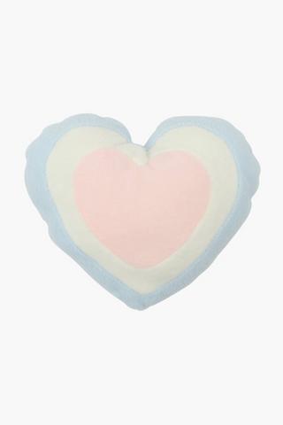 Shaped Rainbow Heart Scatter Cushion, 43cm