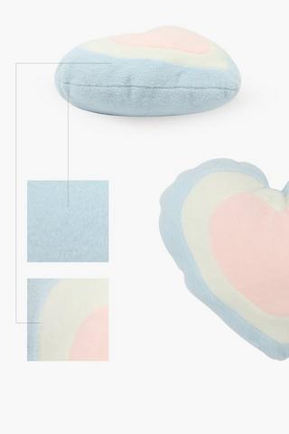 Shaped Rainbow Heart Scatter Cushion, 43cm