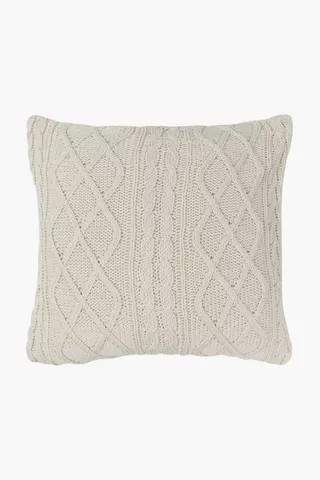 Premium Textured Knit Feather Scatter Cushion, 60x60cm