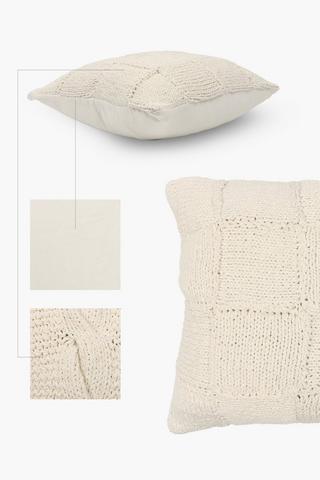 Premium Textured Cross Knit Feather Scatter Cushion, 60x60cm