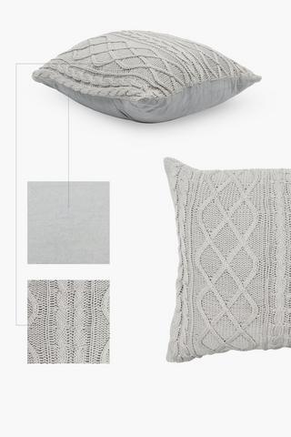 Premium Textured Gia Knit Feather Scatter Cushion, 60x60cm