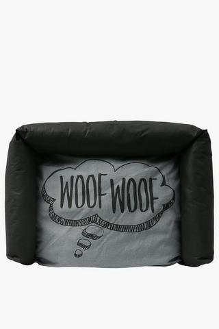 3 Side Script Dog Bed Large
