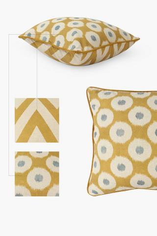 Printed Circles U And G Feather Scatter Cushion, 60x60cm