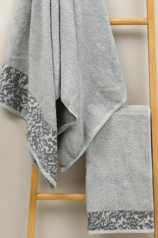 Cotton Jacquard Leopard Border Hand Towel, 50x90cm