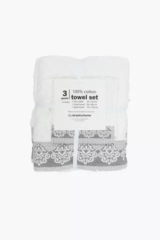 3 Pack Cotton Classic Towel Set