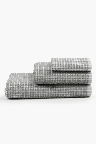 3 Pack Cotton Cube Check Towel Set