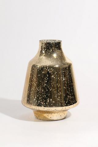 Metallic Speckle Glass Vase, 19x26cm