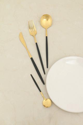 16 Piece Metallic Cutlery Set