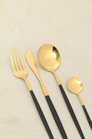 16 Piece Metallic Cutlery Set