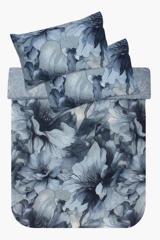 Polycotton Reversible Swan Floral Classic Duvet Cover Set