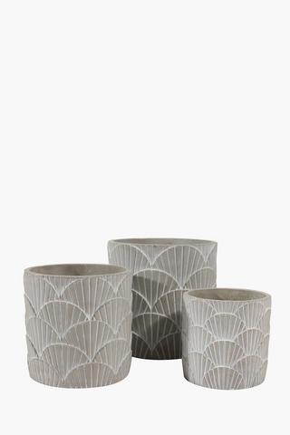 Scallop Etch Planter, 15cm