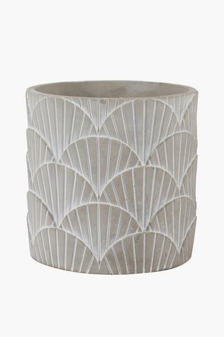 Scallop Etch Planter, 18cm