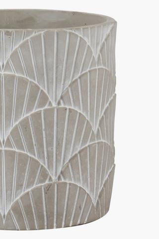 Scallop Etch Planter, 18cm