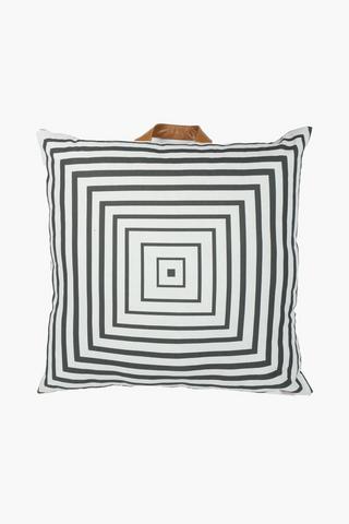 Large Striped Outdoor Cushion, 75x75cm