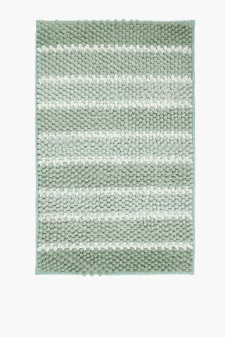 Ombre Stripe Shaggy Pile Bath Mat, 50x80cm