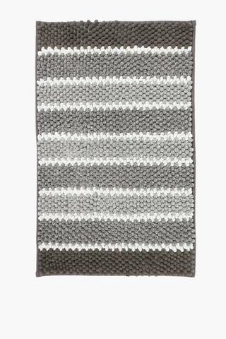 Ombre Stripe Shaggy Pile Bath Mat, 50x80cm