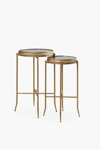 Scalloped Metal Side Table Set