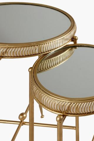 Scalloped Metal Side Table Set