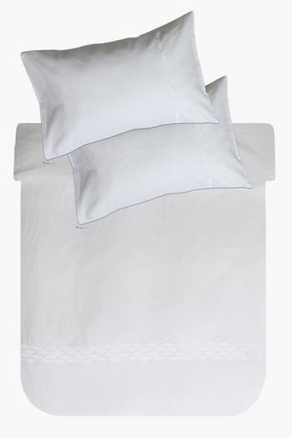 Premium Cotton 132 Thread Count Embroidered Waves Duvet Cover Set