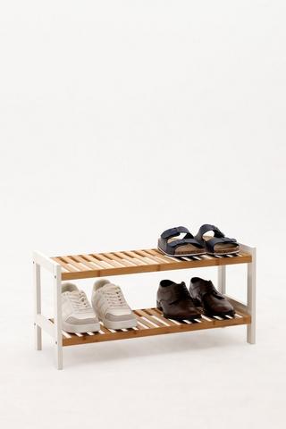 2 Tier Bamboo Shoe Rack