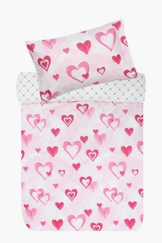 Soft Touch Hazel Hearts Reversible Duvet Cover Set