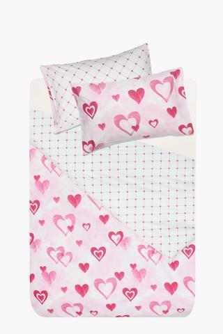 Soft Touch Hazel Hearts Reversible Duvet Cover Set