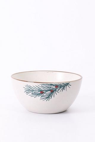Mistletoe Stoneware Bowl