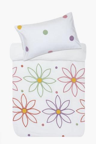 Soft Touch Tufted Daisy Dots Reversible Duvet Cover Set