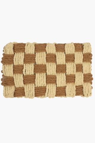 Coir Checkered Door Mat, 45x75cm
