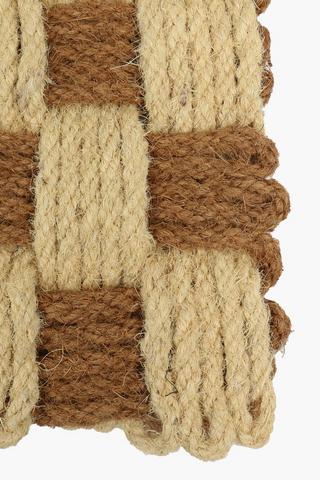 Coir Checkered Door Mat, 45x75cm