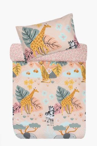 Polycotton Kerry Jungle Reversible Duvet Cover Set