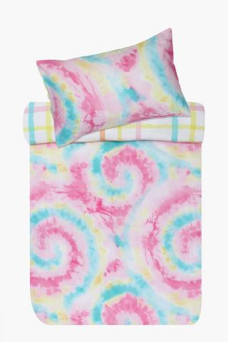 Polycotton Tamia Swirls Tye Dye Reversible Duvet Cover Set