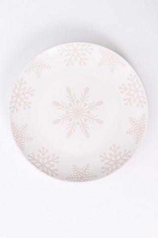 Snowflake Stoneware Dinner Plate