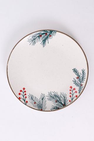 Mistletoe Stoneware Dinner Plate