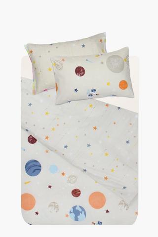 Polycotton Mason Planets Reversible Duvet Cover Set