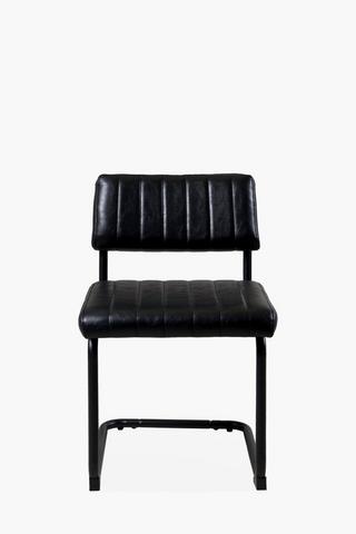 Ribbed PU Dining Chair