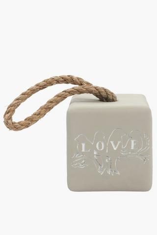 Cement Script Doorstop