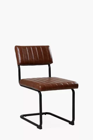 Ribbed Pu Dining Chair