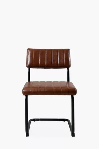 Ribbed PU Dining Chair