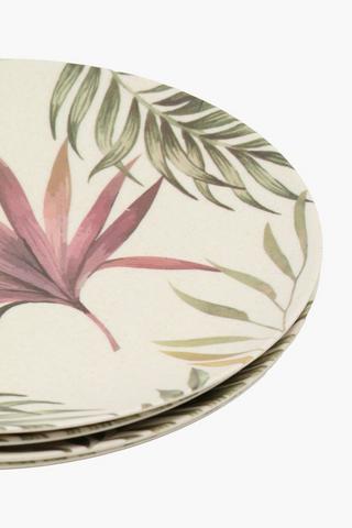 4 Pack Floral Bamboo Dinner Plates