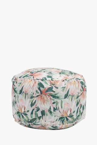 Printed Amiel Protea Pouffe , 50cm