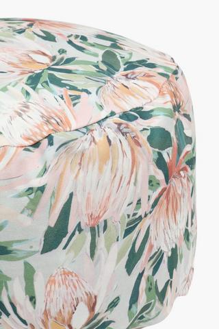 Printed Amiel Protea Pouffe , 50cm