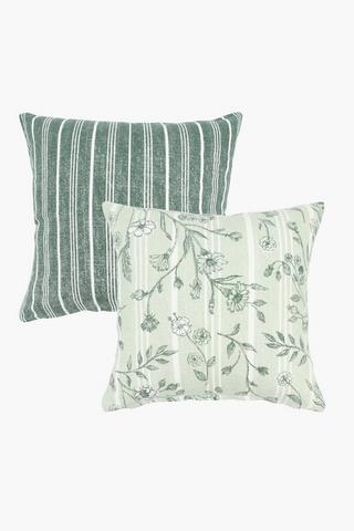 2 Pack Heidelberg Floral Scatter Cushion Covers, 45x45cm